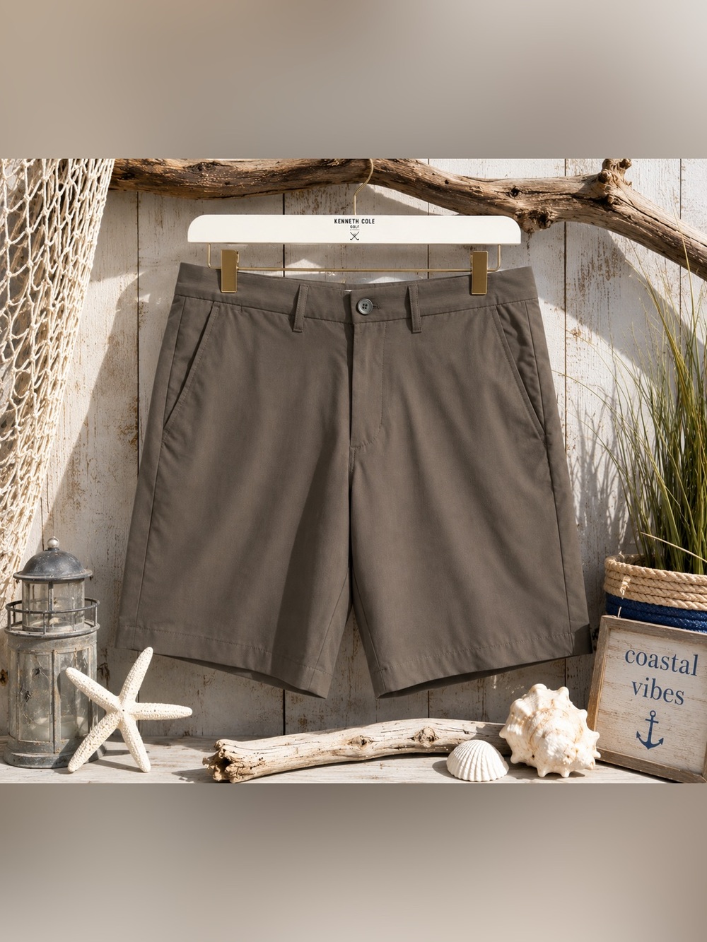 Kenneth Cole Golf Performance Shorts Taupe Size 30 NWT